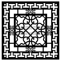 Ornamental Lattice Screen Panel for Laser Cutting