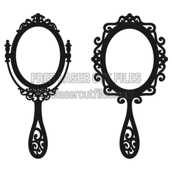 Ornate Hand Mirror Frame Laser Cut Design