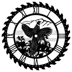 Peacock Silhouette Saw Blade Wall Clock Laser Cut File