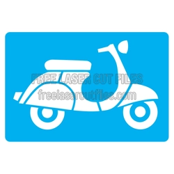 Retro Scooter Laser Cut Stencil Design, Ready to Cut