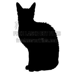 Sitting Cat Silhouette Laser Cut File, Ready to Cut