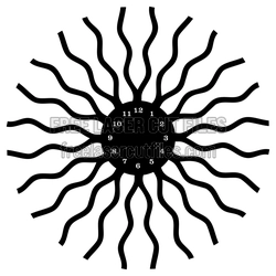 Sunburst Wall Clock Design, Ready to Cut Laser File