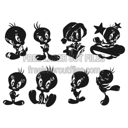 Tweety Bird Character Figures Laser Cut File Set