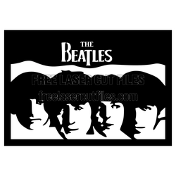 Beatles Portrait Laser Cut Template for Music Wall Decor