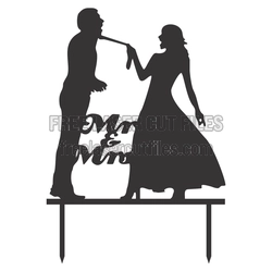 Bride and Groom Cake Topper Laser Cut Design