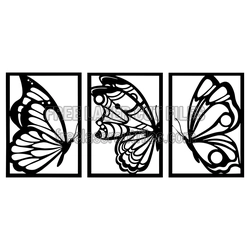 Butterfly Canvas Wall Decor Trio, Free Laser Cut File