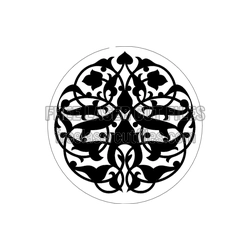 Circular Floral Pattern Template for Laser Cutting