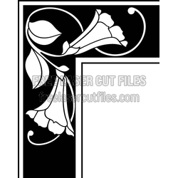 Decorative Corner Motif Template for Laser Cutting