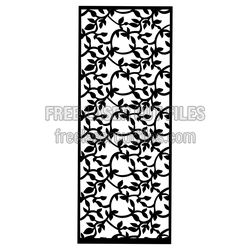Decorative Floral Panel Door and Window Screen Template