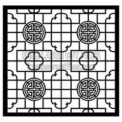 Decorative Geometric Pattern Wall Screen Ready to Cut