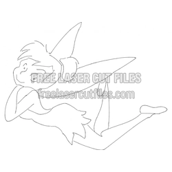 Fairy Silhouette Laser Cut Template for Crafting