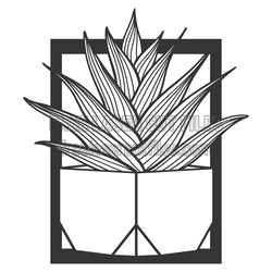 Geometric Potted Plant Laser Cut Wall Art, Ready to Cut