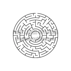 Round Maze Template for Laser Cutting