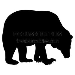 Standing Bear Silhouette Laser Cut File, Ready to Cut