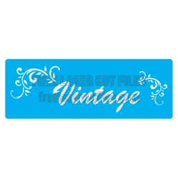 Vintage Script Stencil with Decorative Flourishes, Laser Ready