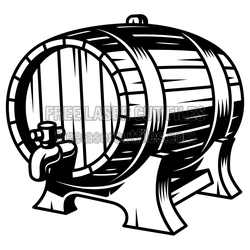 Wooden Beer Barrel Clipart - Free Laser Cut DXF
