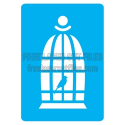 Birdcage Stencil Design for Laser Cutting and DIY Crafts