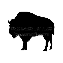 Buffalo Silhouette Template for Laser Cutting