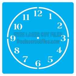 Classic Clock Face Number Template, Laser Ready Cut File