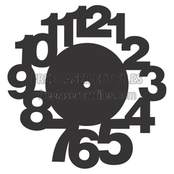 Decorative 3D Wall Clock Numbers Laser Cut File