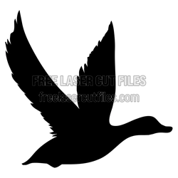 Flying Duck Silhouette Laser Cut File, Free Download