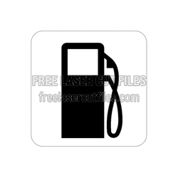 Fuel Station Road Sign Template for Laser Cutting