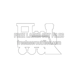 Locomotive Vector Template for Laser Cutting