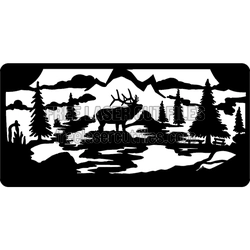Moose Silhouette Template for Laser Cutting