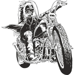 Motorcycle Skull Graphic Template for Laser Cutting