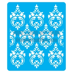 Ornamental Damask Stencil Pattern for Laser Cutting