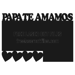 Papate Amamos Heart Frame Laser Cut Design