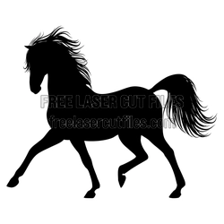 Running Horse Silhouette Laser Cut File