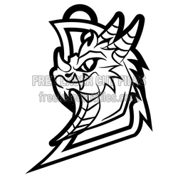 Stylized Dragon Head Clipart Laser Cut File