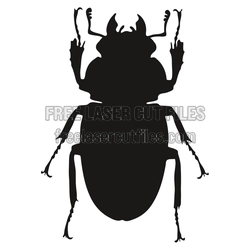 Beetle Silhouette Laser Cut File, Free Bug Design