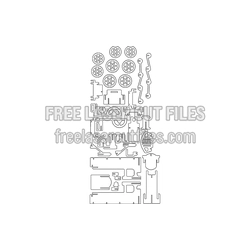 Buildable Locomotive Puzzle Template for 1.5mm Material