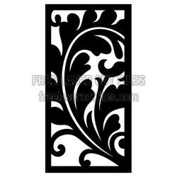 Decorative Floral Door Screen Pattern, Laser Cut Panel