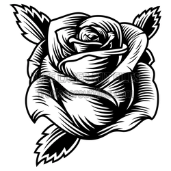 Detailed Rose Floral Design for Laser Cutting