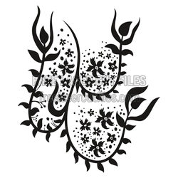 Floral Paisley Easter Bunny Design, Laser Ready SVG Cut File