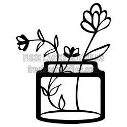 Flower Pot Laser Cut Decor Template, Ready to Cut