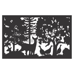 Forest Wildlife Silhouette Panel for Laser Cut Projects