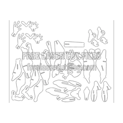 Frog Silhouette Template for Laser Cutting