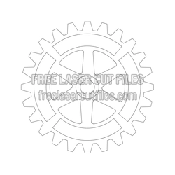 Gear Template for Laser Cutting with Extra Elements