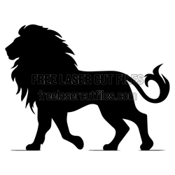 Majestic Walking Lion Silhouette Laser Cut File