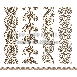 Mehndi Floral Ornament Tattoo Template
