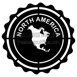 North America Circle Plaque Sign for Laser Cutting