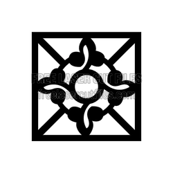 Ornamental Grille Panel Template for Laser Cutting