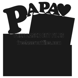 Papa Heart Photo Frame Design, Ready to Cut Gift