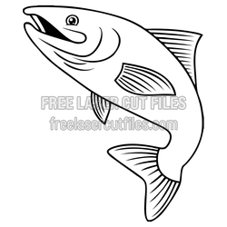 Saltwater Tuna Fish Laser Cut SVG Template