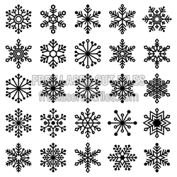 Set of Snowflake Ornaments, Free Laser Cut Christmas Design