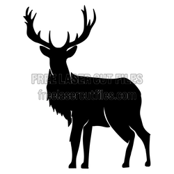 Standing Deer Silhouette Laser Cut File, Ready to Cut